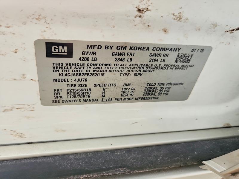 Продажа на аукционе авто 2015 Buick Encore, vin: KL4CJASB2FB252015, номер лота: 63559216