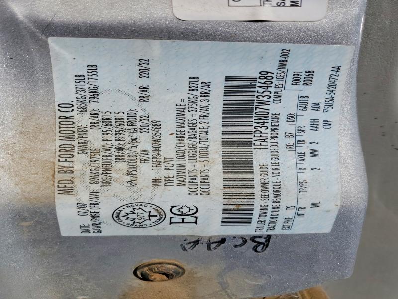 67461176 :رقم المزاد ، 1FAFP34N07W354689 vin ، 2007 Ford Focus مزاد بيع
