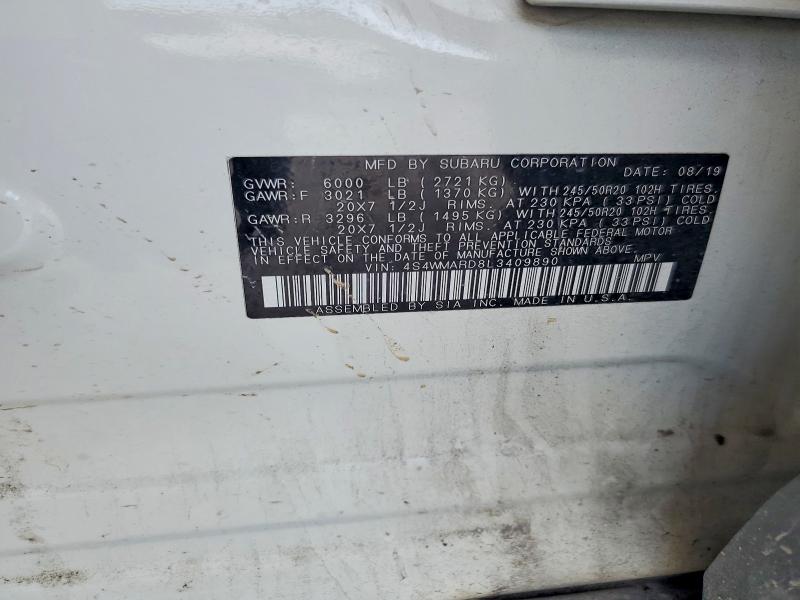 Aukcja sprzedaży 2020 Subaru Ascent, vin: 4S4WMARD8L3409890, numer aukcji: 65367996