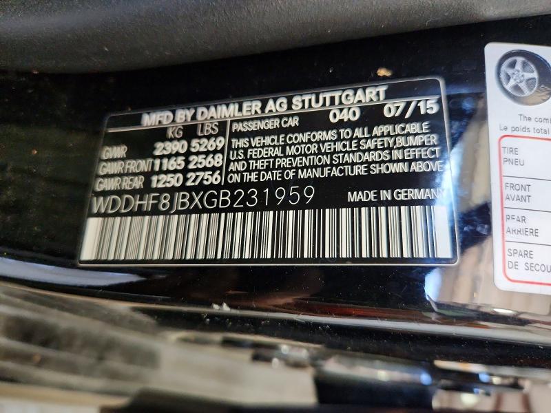 2016 Mercedes-benz E მანქანა იყიდება აუქციონზე, vin: WDDHF8JBXGB231959, აუქციონის ნომერი: 64543576