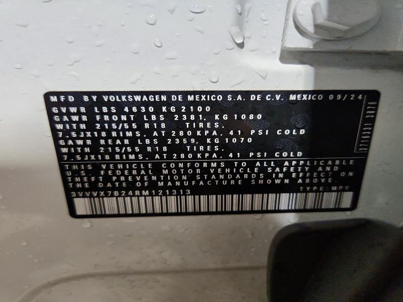 Aukcja sprzedaży 2024 Volkswagen Taos, vin: 3VVVX7B24RM121313, numer aukcji: 66465926