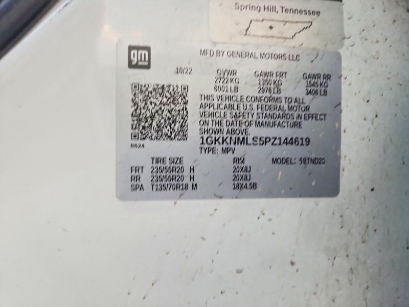 66577556 :رقم المزاد ، 1GKKNMLS5PZ144619 vin ، 2023 Gmc Acadia مزاد بيع
