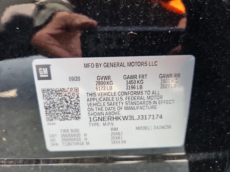 Aukcja sprzedaży 2020 Chevrolet Traverse, vin: 1GNERHKW3LJ317174, numer aukcji: 64280036
