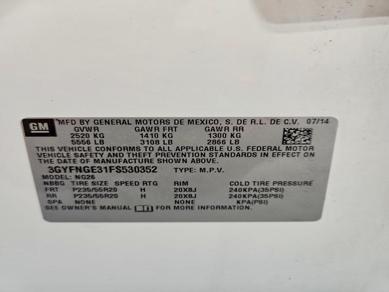 65120526 :رقم المزاد ، 3GYFNGE31FS530352 vin ، 2015 Cadillac Srx مزاد بيع