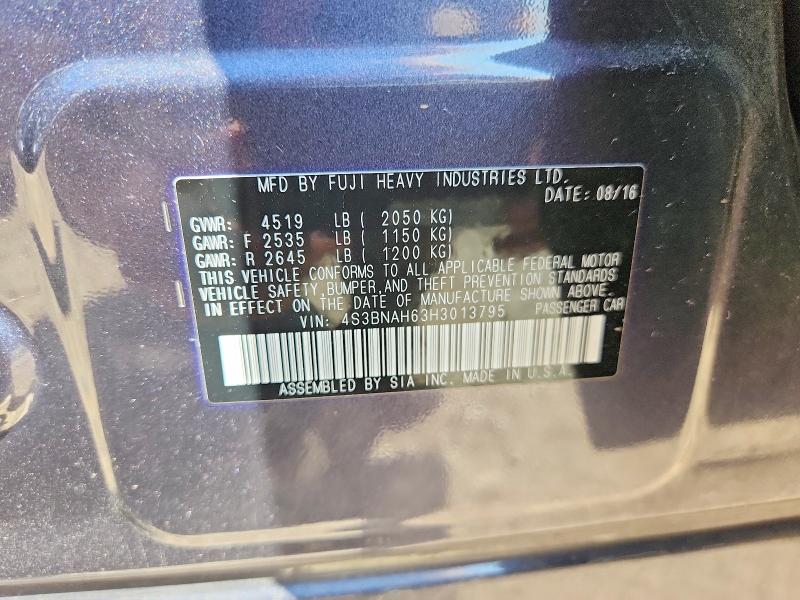 Aukcja sprzedaży 2017 Subaru Legacy, vin: 4S3BNAH63H3013795, numer aukcji: 65222606