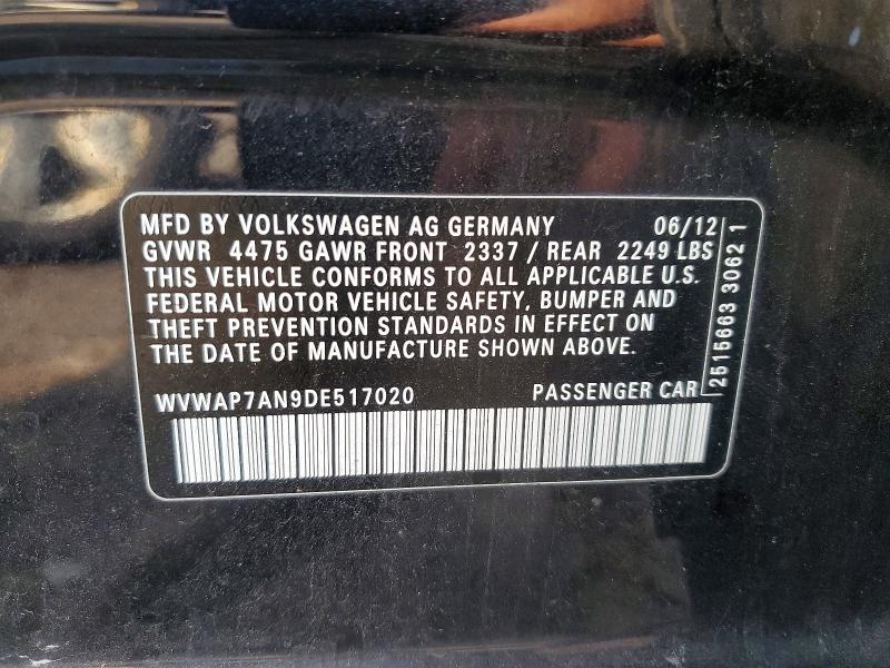 Продажа на аукционе авто 2013 Volkswagen Cc, vin: WVWAP7AN9DE517020, номер лота: 64195966