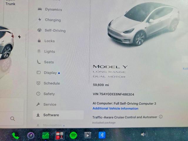 Aukcja sprzedaży 2022 Tesla Model Y, vin: 7SAYGDEE6NF486304, numer aukcji: 66037286