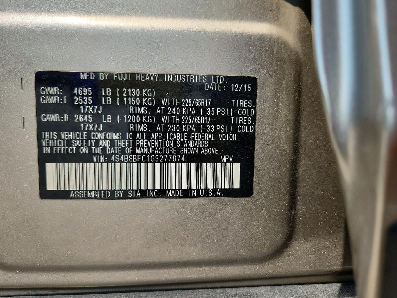 Продаж на аукціоні авто 2016 Subaru Outback, vin: 4S4BSBFC1G3277874, номер лоту: 63594256