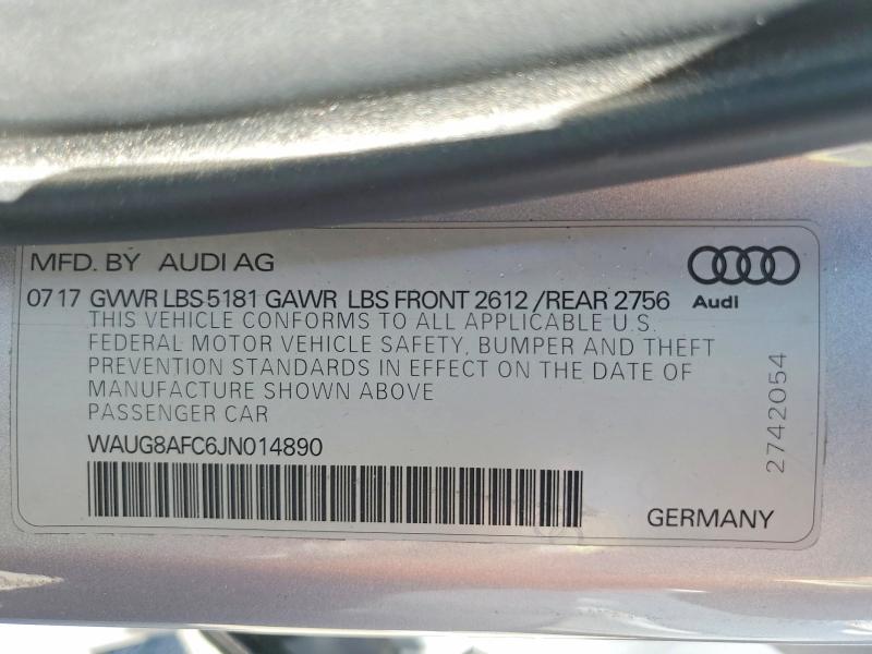 Aukcja sprzedaży 2018 Audi A6, vin: WAUG8AFC6JN014890, numer aukcji: 65943766