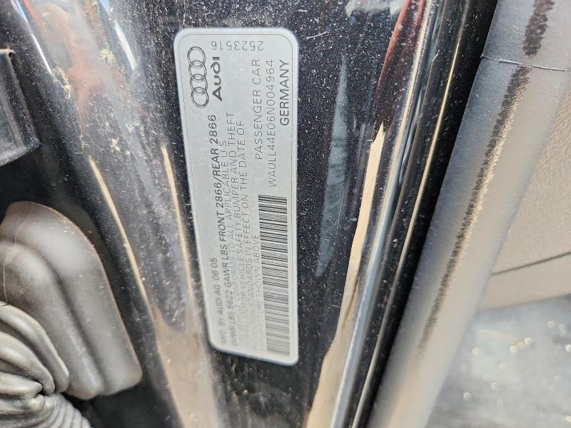2006 Audi A8 მანქანა იყიდება აუქციონზე, vin: WAULL44E06N004964, აუქციონის ნომერი: 63723976