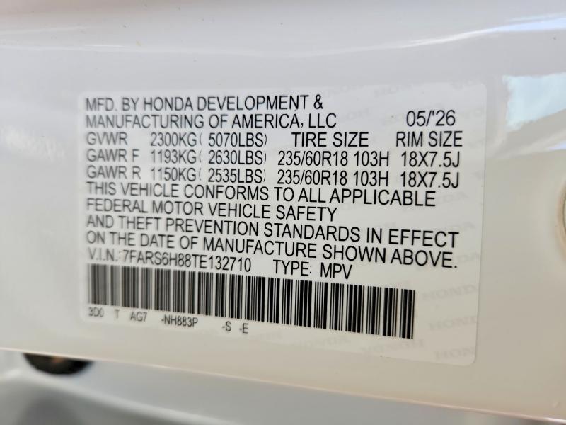 Продаж на аукціоні авто 2026 Honda Cr-v, vin: 7FARS6H88TE132710, номер лоту: 64299246