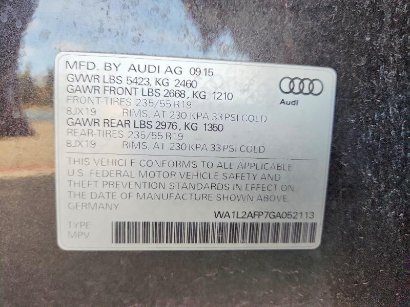 Aukcja sprzedaży 2016 Audi Q5, vin: WA1L2AFP7GA052113, numer aukcji: 65552646