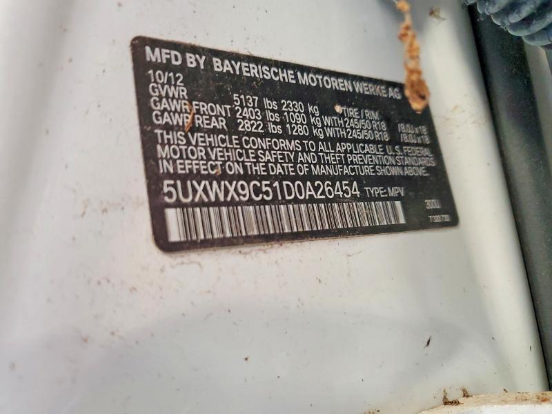 Продажа на аукционе авто 2013 Bmw X3, vin: 5UXWX9C51D0A26454, номер лота: 65317286