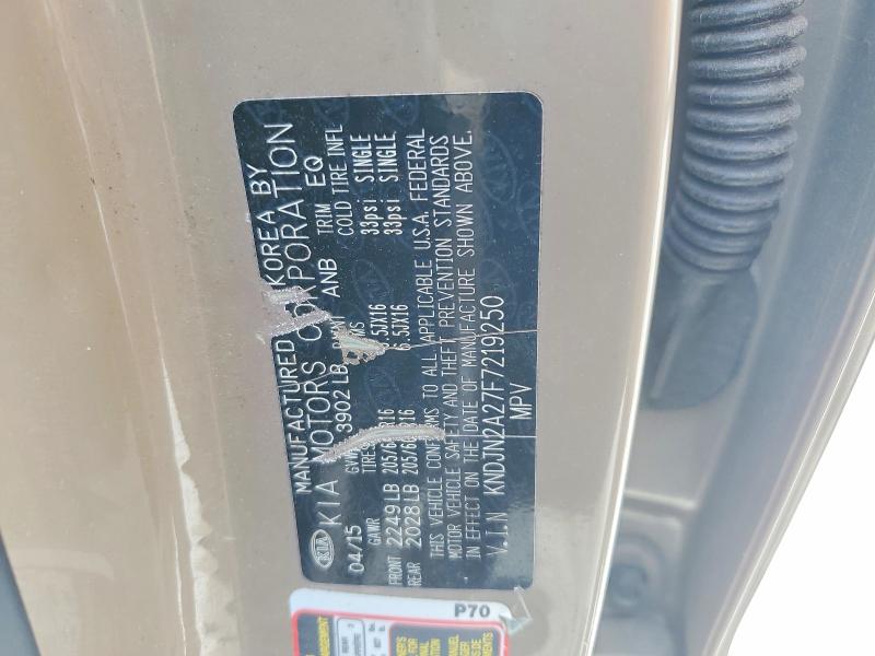 2015 Kia Soul მანქანა იყიდება აუქციონზე, vin: KNDJN2A27F7219250, აუქციონის ნომერი: 63565236