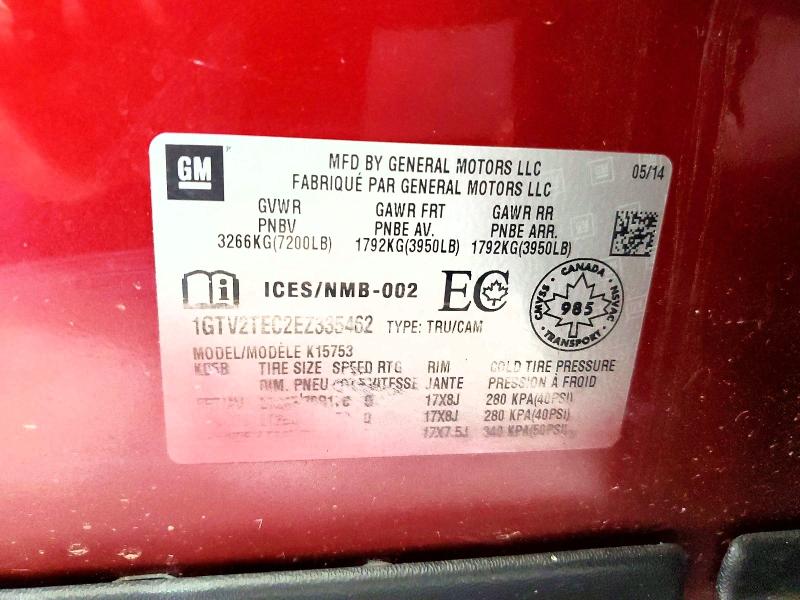 2014 Gmc Sierra მანქანა იყიდება აუქციონზე, vin: 1GTV2TEC2EZ335462, აუქციონის ნომერი: 64232196