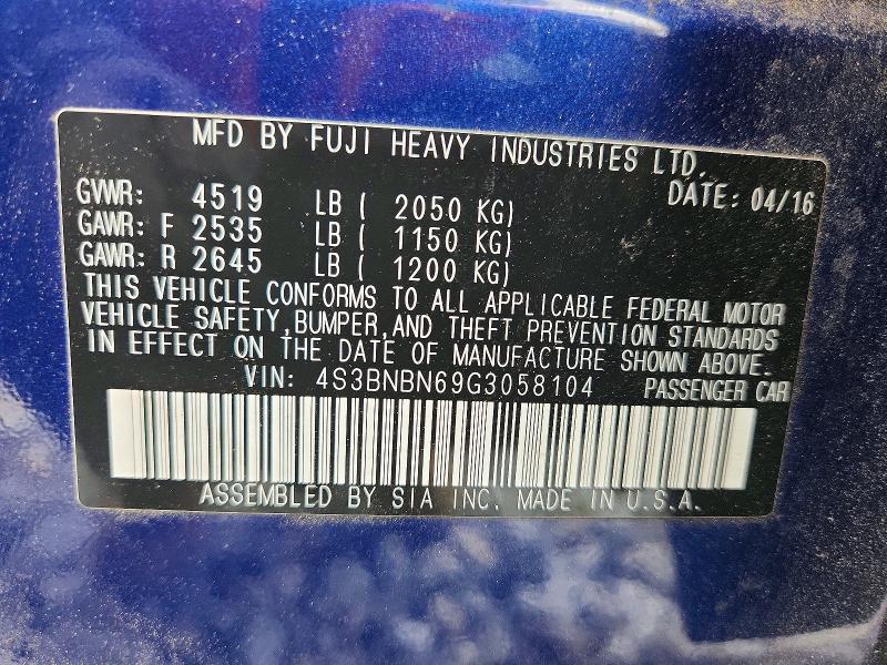 Продажа на аукционе авто 2016 Subaru Legacy, vin: 4S3BNBN69G3058104, номер лота: 63773996