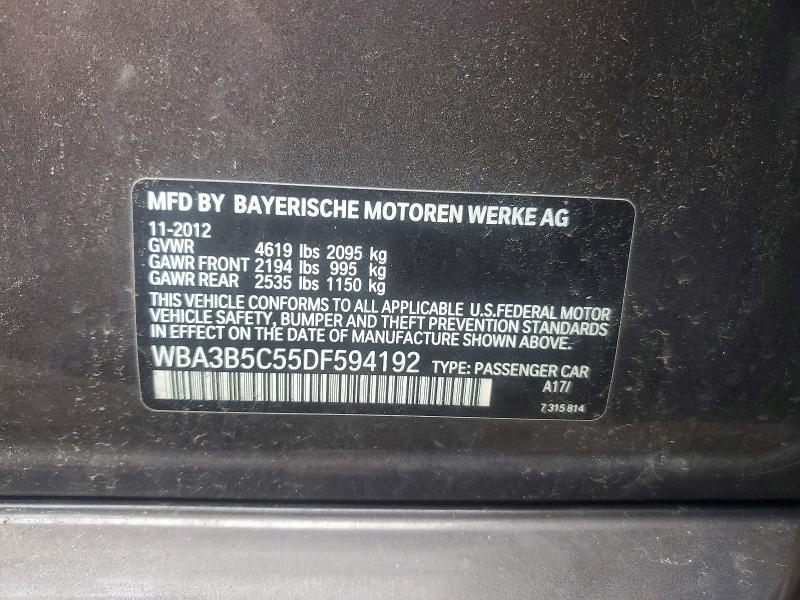 2013 Bmw 328 მანქანა იყიდება აუქციონზე, vin: WBA3B5C55DF594192, აუქციონის ნომერი: 64284086