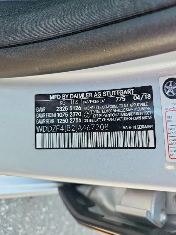 Aukcja sprzedaży 2018 Mercedes-benz E, vin: WDDZF4JB2JA467208, numer aukcji: 66423096