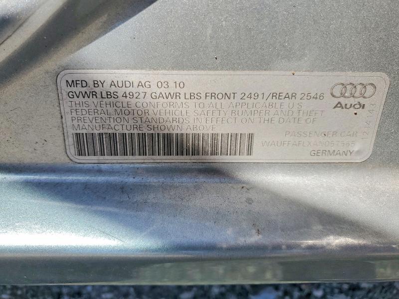 Aukcja sprzedaży 2010 Audi A4, vin: WAUFFAFLXAN057565, numer aukcji: 65440536
