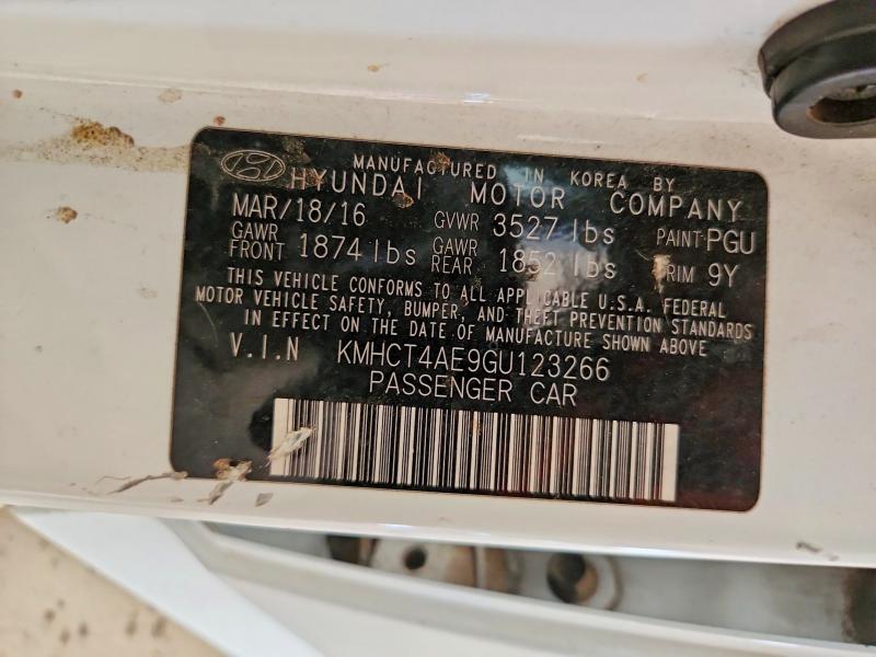 64048096 :رقم المزاد ، KMHCT4AE9GU123266 vin ، 2016 Hyundai Accent مزاد بيع