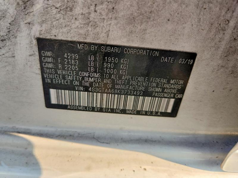 Aukcja sprzedaży 2019 Subaru Impreza, vin: 4S3GTAA68K3733493, numer aukcji: 64765176