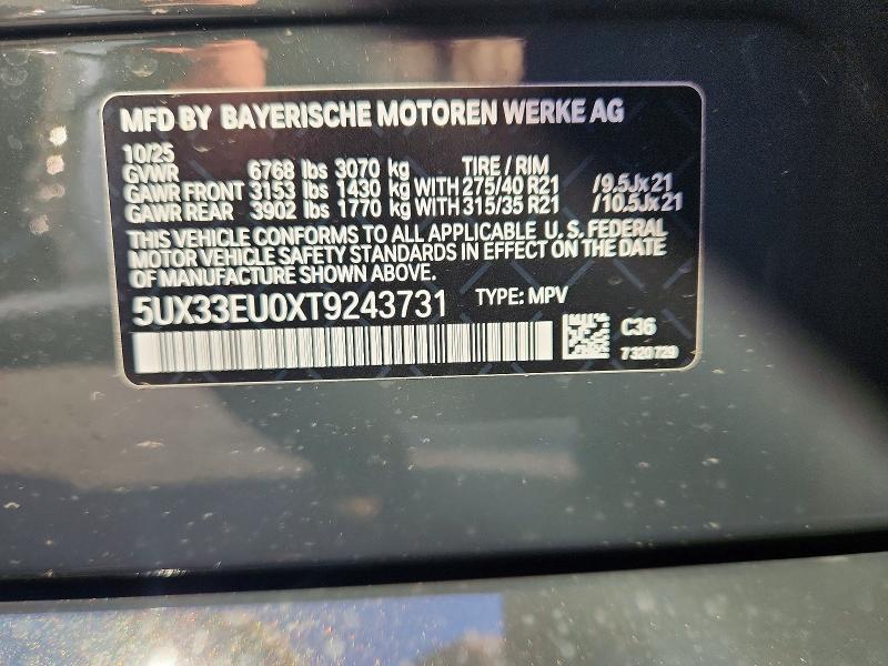 Aukcja sprzedaży 2026 Bmw X5, vin: 5UX33EU0XT9243731, numer aukcji: 63928306
