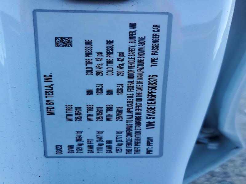 Продаж на аукціоні авто 2023 Tesla Model 3, vin: 5YJ3E1EA6PF508376, номер лоту: 64214426