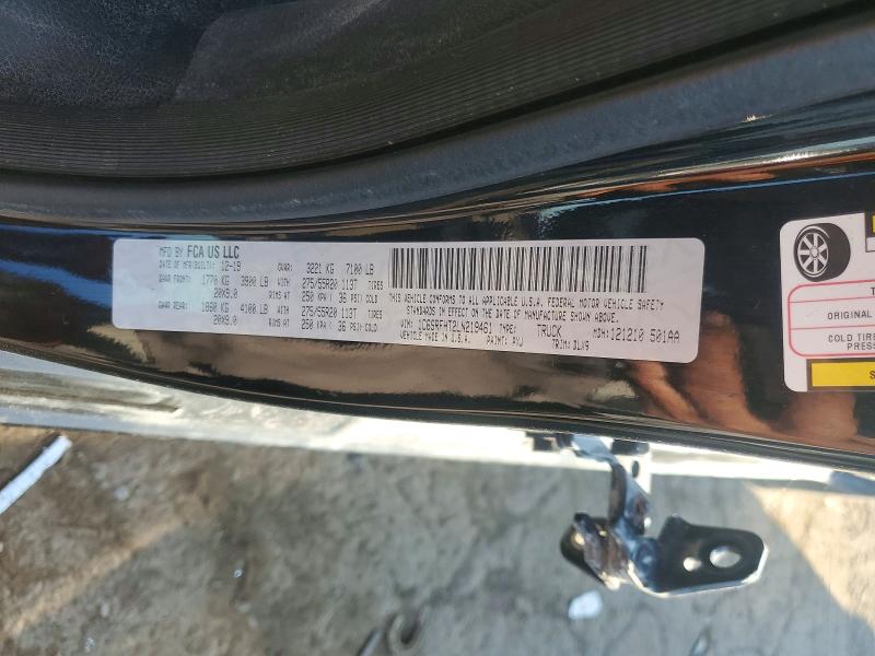 63839876 :رقم المزاد ، 1C6SRFHT2LN219461 vin ، 2020 Ram 1500 مزاد بيع