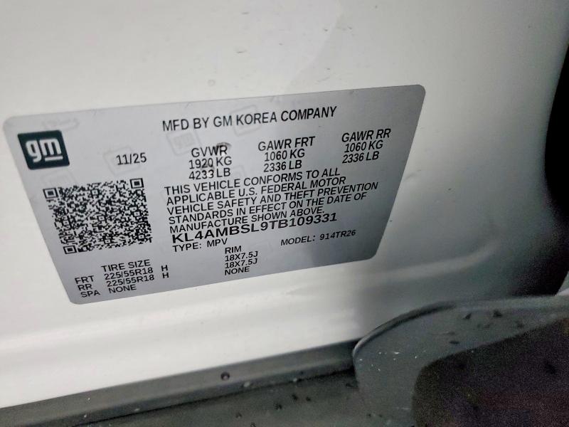 Aukcja sprzedaży 2026 Buick Encore Gx, vin: KL4AMBSL9TB109331, numer aukcji: 65398246