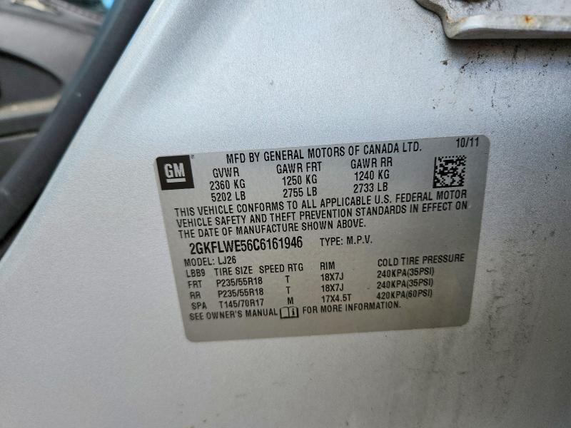 65181396 :رقم المزاد ، 2GKFLWE56C6161946 vin ، 2012 Gmc Terrain مزاد بيع