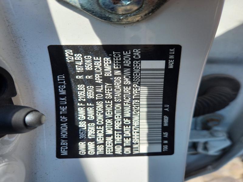 66452036 :رقم المزاد ، SHHFK7H60MU212179 vin ، 2021 Honda Civic مزاد بيع