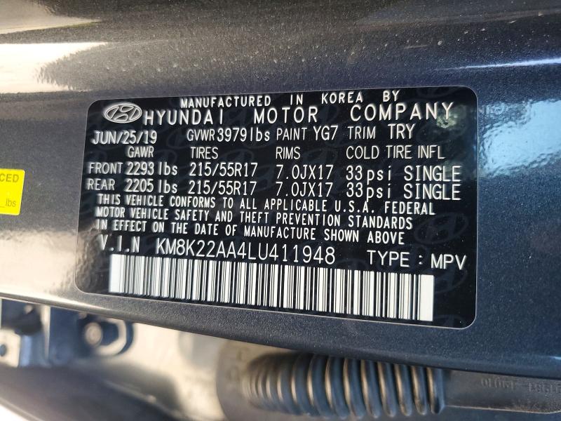 2020 Hyundai Kona მანქანა იყიდება აუქციონზე, vin: KM8K22AA4LU411948, აუქციონის ნომერი: 62983256