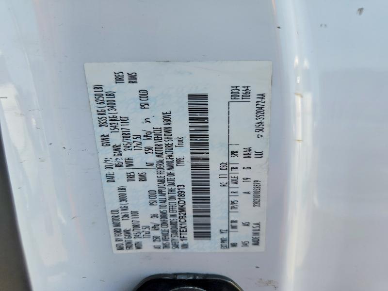 64271426 :رقم المزاد ، 1FTEX1CB2MKD18913 vin ، 2021 Ford F150 مزاد بيع
