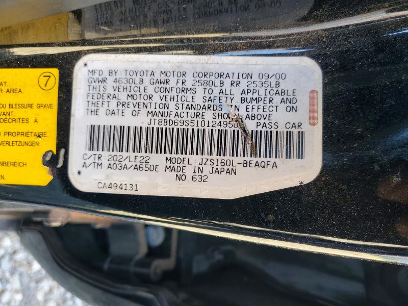 Aukcja sprzedaży 2001 Lexus Gs, vin: JT8BD9S510124950, numer aukcji: 66480096