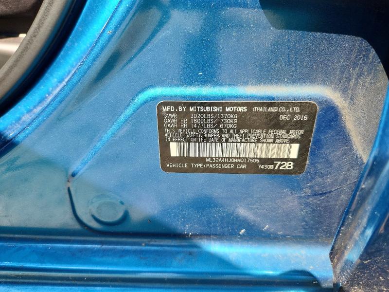 Продажа на аукционе авто 2017 Mitsubishi Mirage, vin: ML32A4HJ0HH017505, номер лота: 64479996