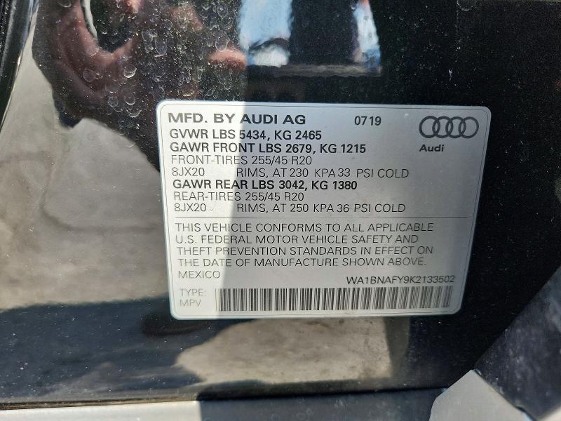 Продаж на аукціоні авто 2019 Audi Q5, vin: WA1BNAFY9K2133502, номер лоту: 64227366