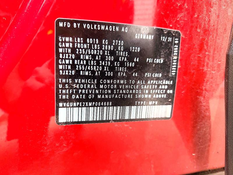 Продаж на аукціоні авто 2021 Volkswagen Id.4, vin: WVGUNPE2XMP064688, номер лоту: 66469456