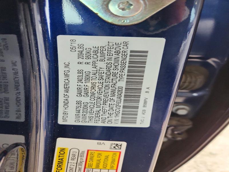 Продажа на аукционе авто 2018 Honda Accord, vin: 1HGCV2F63JA042830, номер лота: 67256096