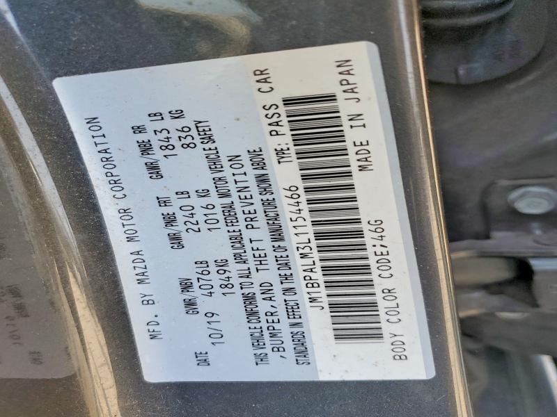 Продажа на аукционе авто 2020 Mazda 3, vin: JM1BPALM3L1154466, номер лота: 61452106