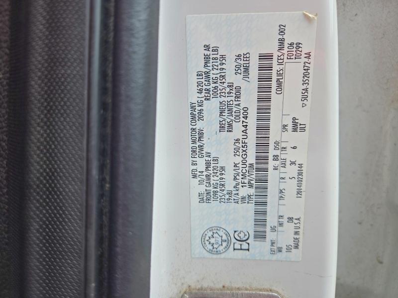 Auction sale of the 2015 Ford Escape, vin: 1FMCU0GX5FUA47400, lot number: 63431686