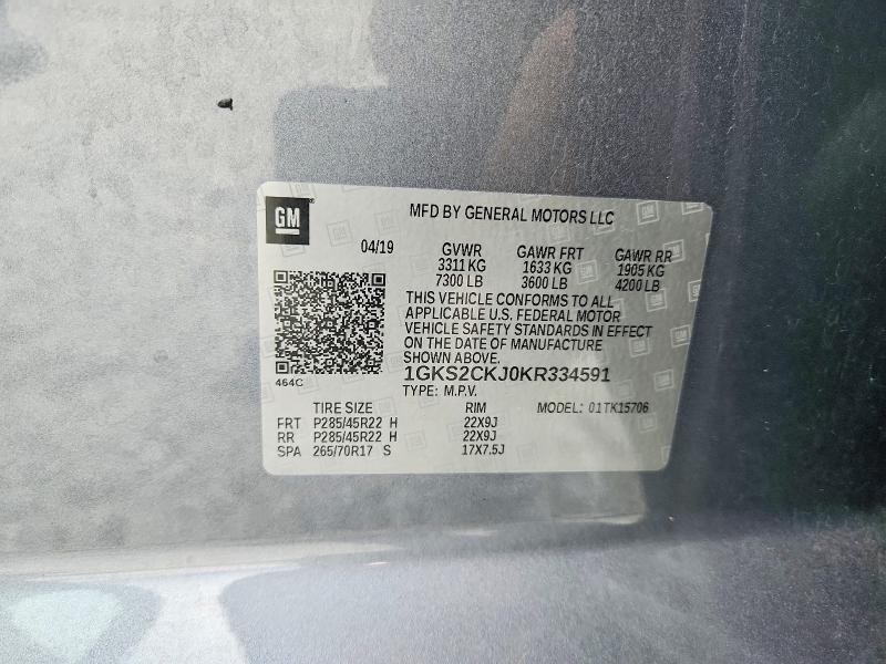 Продаж на аукціоні авто 2019 Gmc Yukon, vin: 1GKS2CKJ0KR334591, номер лоту: 67079476