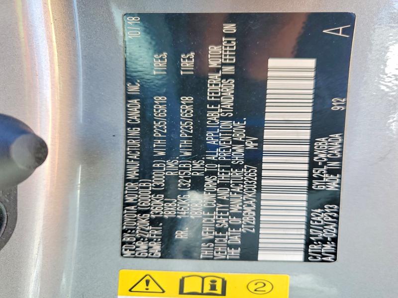 Aukcja sprzedaży 2019 Lexus Rx 450h, vin: 2T2BGMCA7KC032657, numer aukcji: 63179976