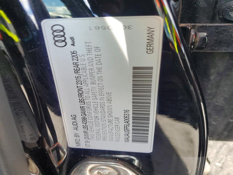 Aukcja sprzedaży 2020 Audi A3, vin: WAUAUGFF5LA005316, numer aukcji: 66982026