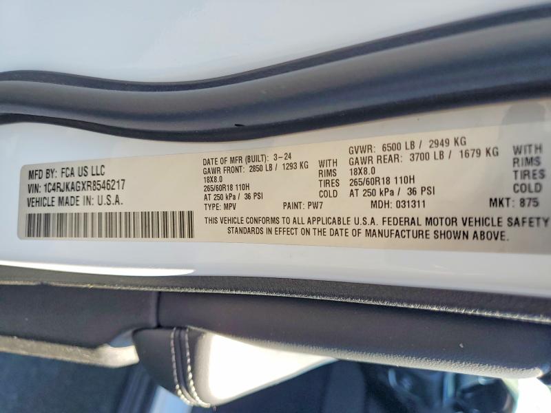 65533876 :رقم المزاد ، 1C4RJKAGXR8546217 vin ، 2024 Jeep Grand Cherokee مزاد بيع
