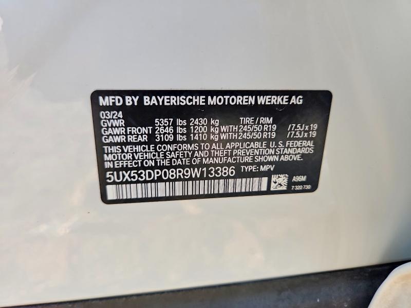 Продажа на аукционе авто 2024 Bmw X3, vin: 5UX53DP08R9W13386, номер лота: 65536746
