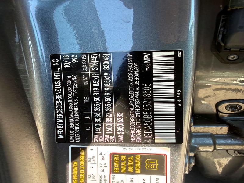 Продажа на аукционе авто 2019 Mercedes-benz Gle, vin: 4JGDA5GB5KB218506, номер лота: 64057726