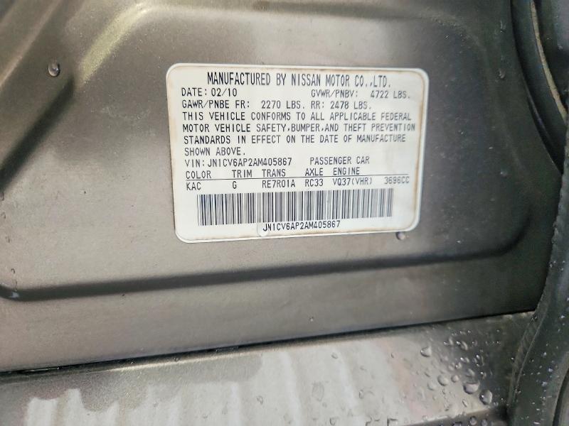 Продажа на аукционе авто 2010 Infiniti G37 Sedan, vin: JN1CV6AP2AM405867, номер лота: 66780456