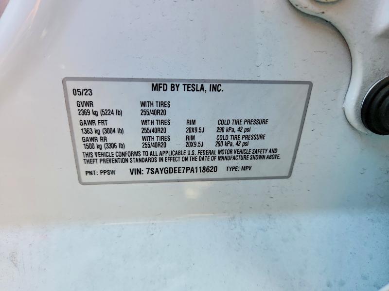 Aukcja sprzedaży 2023 Tesla Model Y, vin: 7SAYGDEE7PA118620, numer aukcji: 65370656