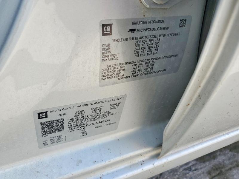Продаж на аукціоні авто 2020 Chevrolet Silverado, vin: 3GCPWCED1LG346939, номер лоту: 66594116