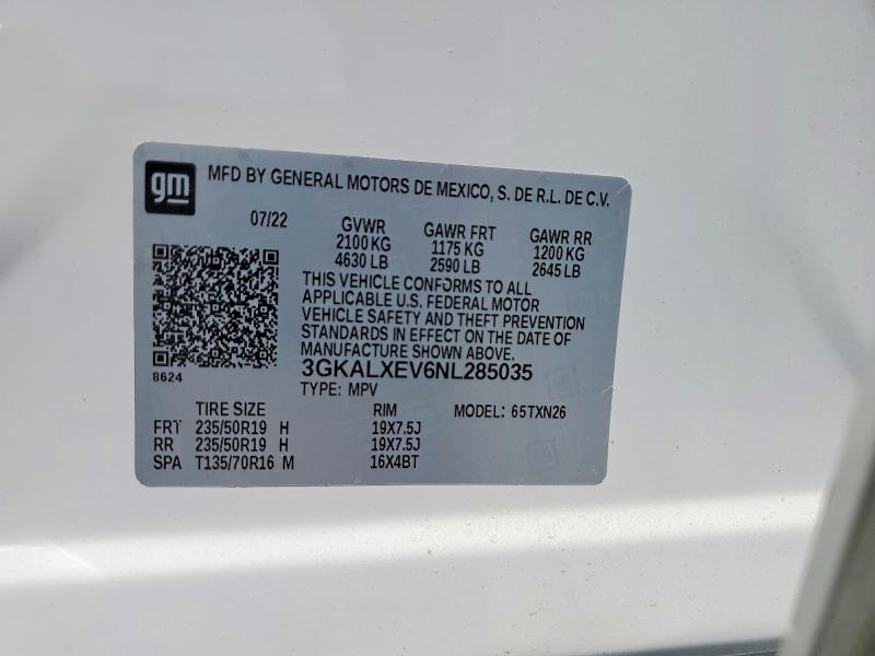 Aukcja sprzedaży 2022 Gmc Terrain, vin: 3GKALXEV6NL285035, numer aukcji: 63747766